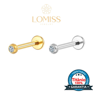 Piercing Helix Conch Labret Titânio Pvd Lapidada Com Zircônia Cravada Rosca Interna em Oferta na Shopee