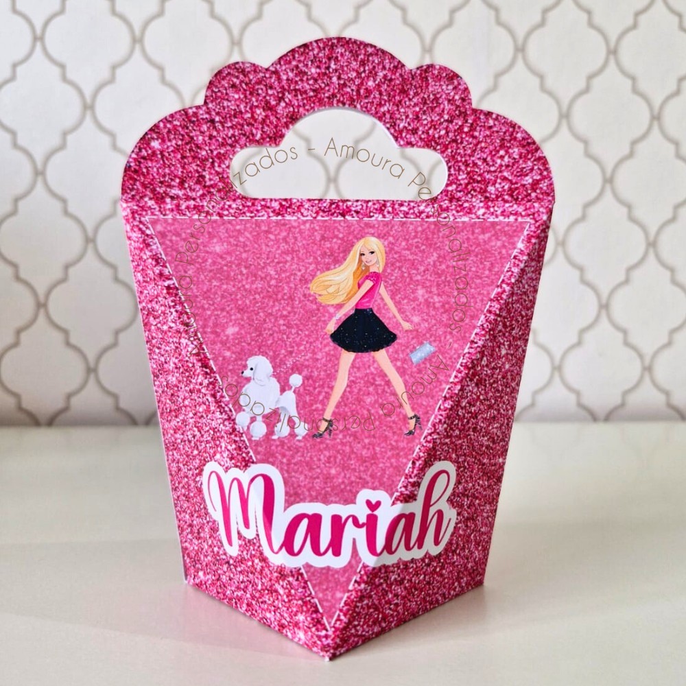 CAIXA TRIANGULOVE PERSONALIZADA PARA LEMBRANCINHAS BARBIE PET | CAIXINHA  FESTA INFANTIL ANIVERSARIO