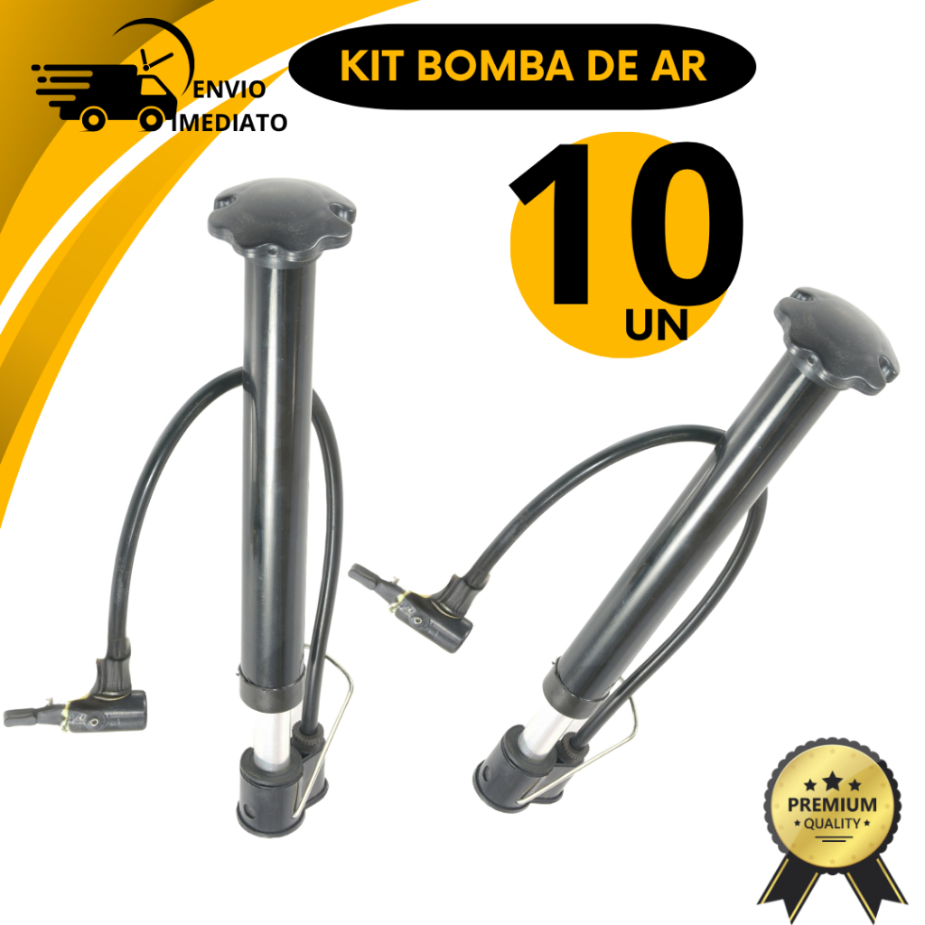 Bomba de Encher Pneu Portátil Bicicleta Bike Moto Patinete Bola Esporte Volei Futebol Com Adaptador