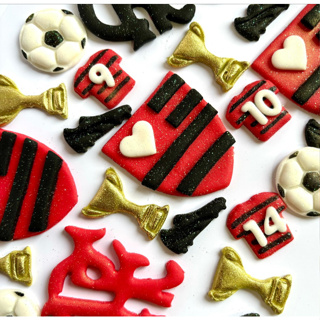 25 Apliques Flamengo 3cm e 5cm, Pasta Americana. em Oferta na Shopee