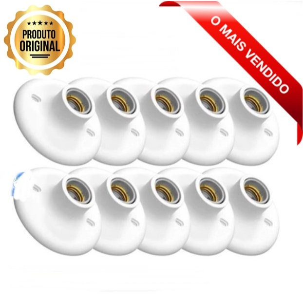 Kit 10 Plafon Branco Lampada De Teto Plafonier Soquete E27 Luminaria De Teto em Oferta na Shopee