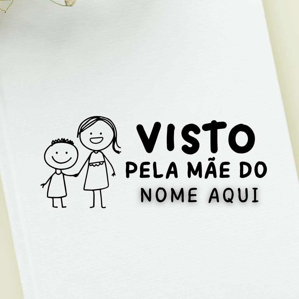 Carimbo Visto pela mamãe | Carimbo Personalizado| Carimbo Visto pela mãe em Oferta na Shopee