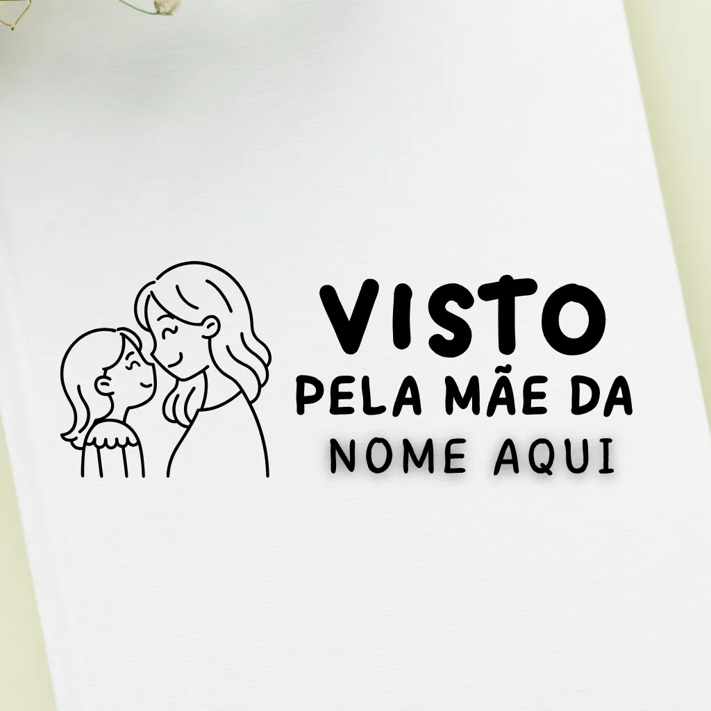 Carimbo Visto pela mamãe | Carimbo Personalizado| Carimbo Visto pela mãe em Oferta na Shopee