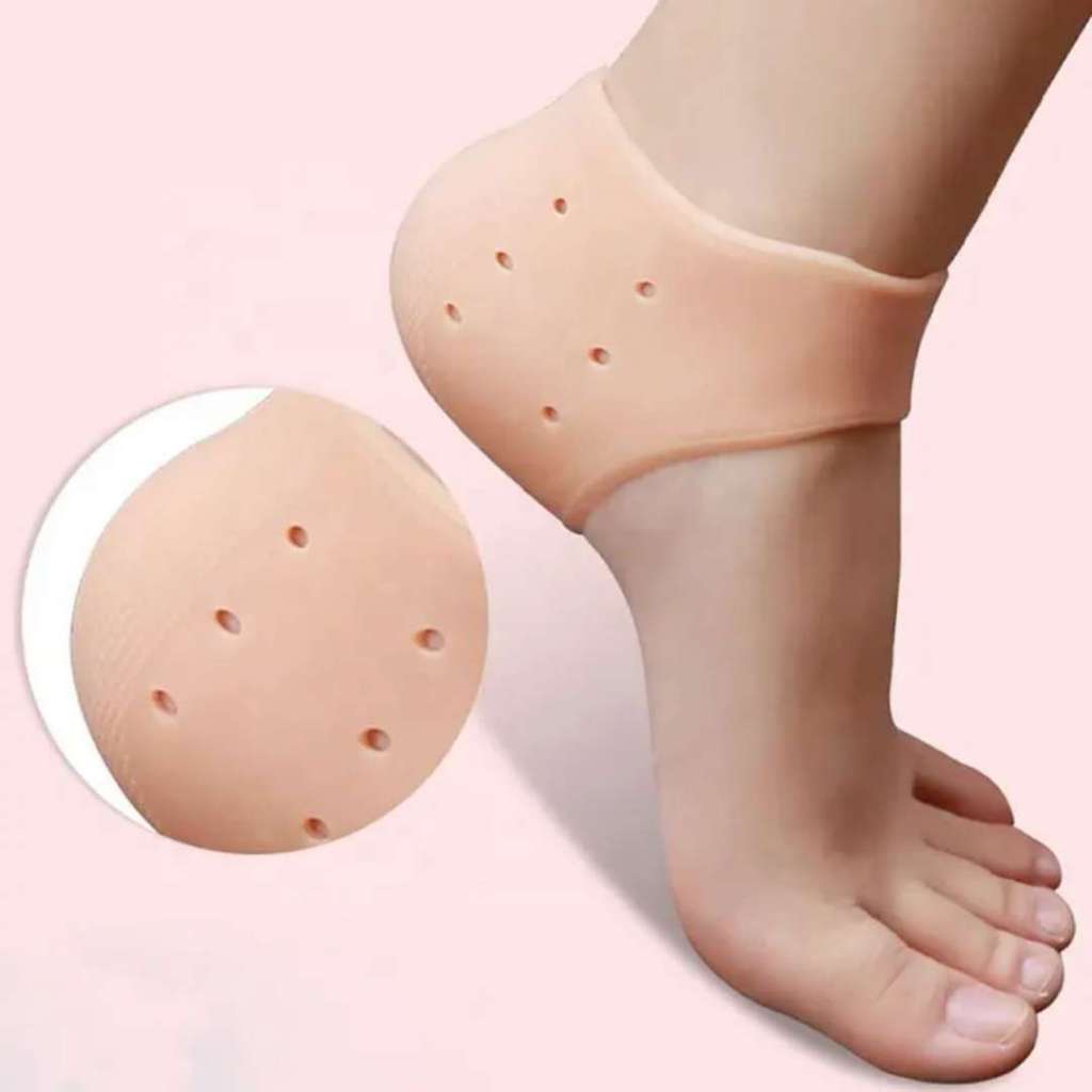 Par Meia Palmilha Silicone Gel Ortopédica Calcanhar Esporão Cor Da Pele ~SMALE LIFE 58 ~