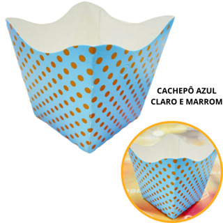 10~50 KIT CACHEPÔ FESTA POÁ AZUL CLARO/MARROM 9X9X7CM VAZO DECORAÇÃO  2.20  ( NC TOYS CACHEPÔ ) em Oferta na Shopee