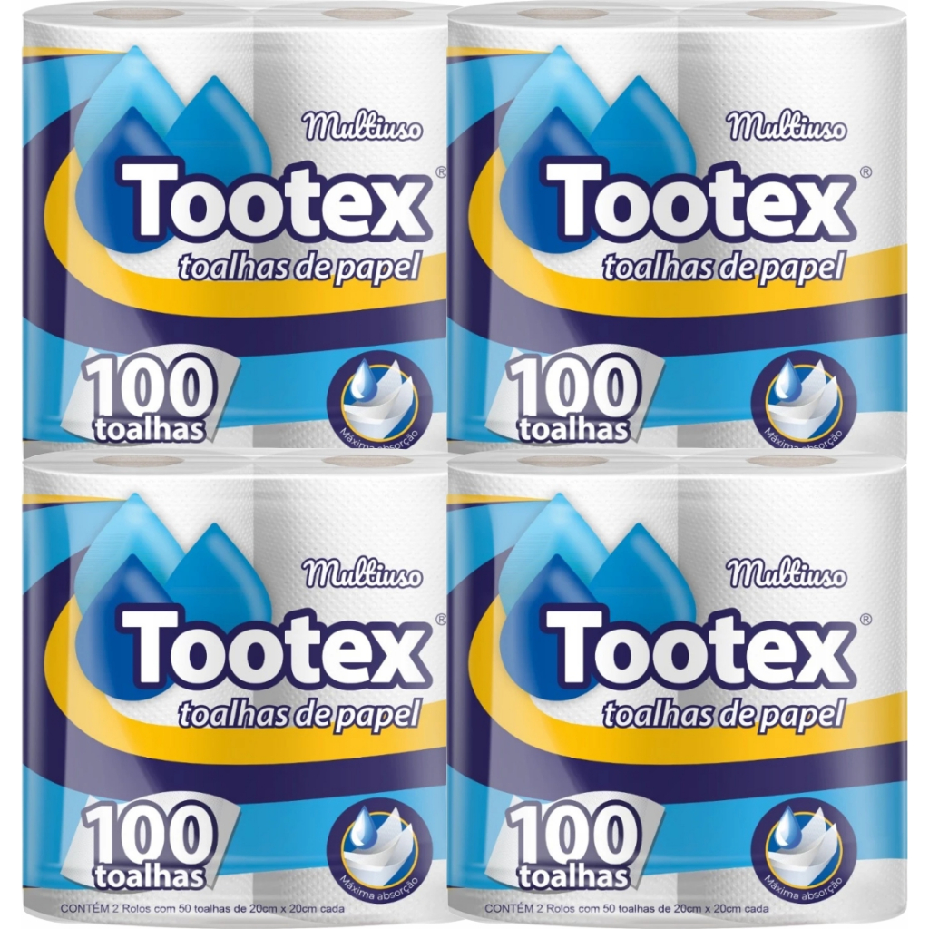 Promoção Papel Toalha Multiuso 20x20cm | Kit 8 Rolos 50 Folhas Cada Econômico