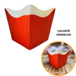 10~50 KIT CACHEPÔ FESTA VERMELHO 9X9X7CM VAZO DECORAÇÃO 2.4 ( NC TOYS CACHEPÔ )(CHOCO)
