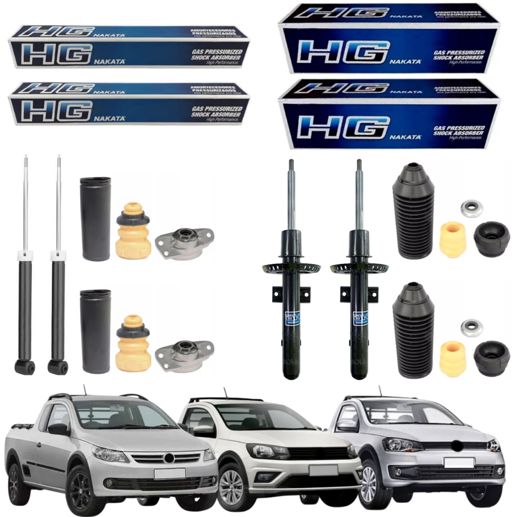 KIT 4 AMORTECEDOR SAVEIRO G5 G6 G7 2008 A 2025 NAKATA + KIT