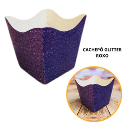 10~50 KIT CACHEPÔ FESTA IMITAÇÃO GLITTER ROXO 9X9X7CM VAZO DECORAÇÃO 2.69 ( NC TOYS CACHEPÔ )(CHOCO)