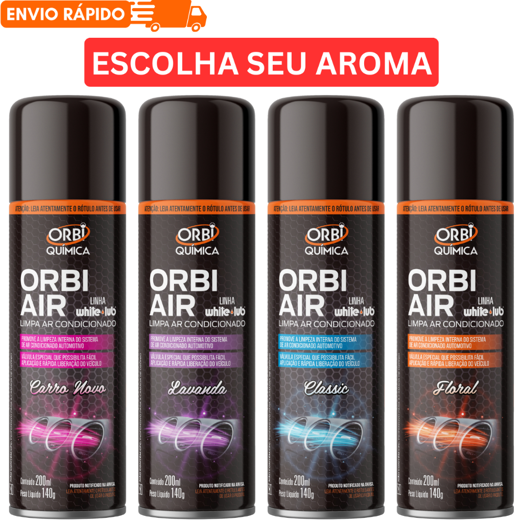 LIMPA AR CONDICIONADO Automotivo Higienizador Spray Orbi 200ML em Oferta na Shopee
