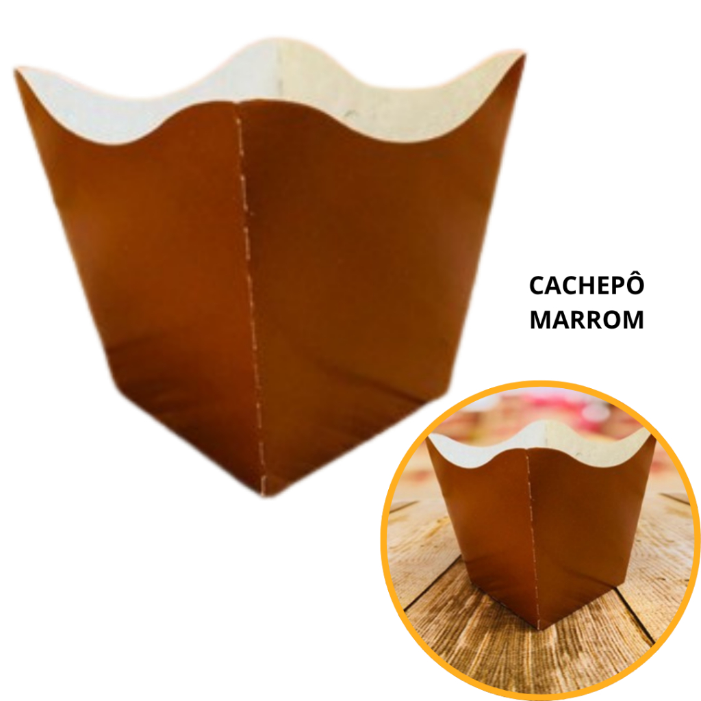 10~50 KIT CACHEPÔ FESTA MARROM  9X9X7CM VAZO DECORAÇÃO  2.14  ( NC TOYS CACHEPÔ ) - Home & Living