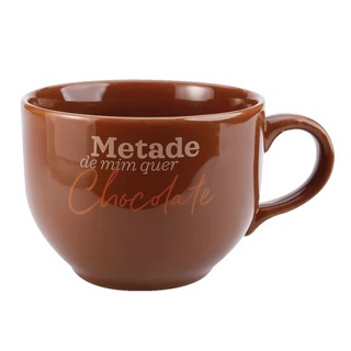 Caneca Cacau Show Jumbo Marrom 740 ml Chocolate Quente Chá Café Sopa Cereal Matinal Presente em Oferta na Shopee