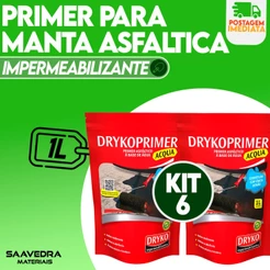 Kit 6 Primer Manta Liquida Asfáltico Base Água - Dryko 1L