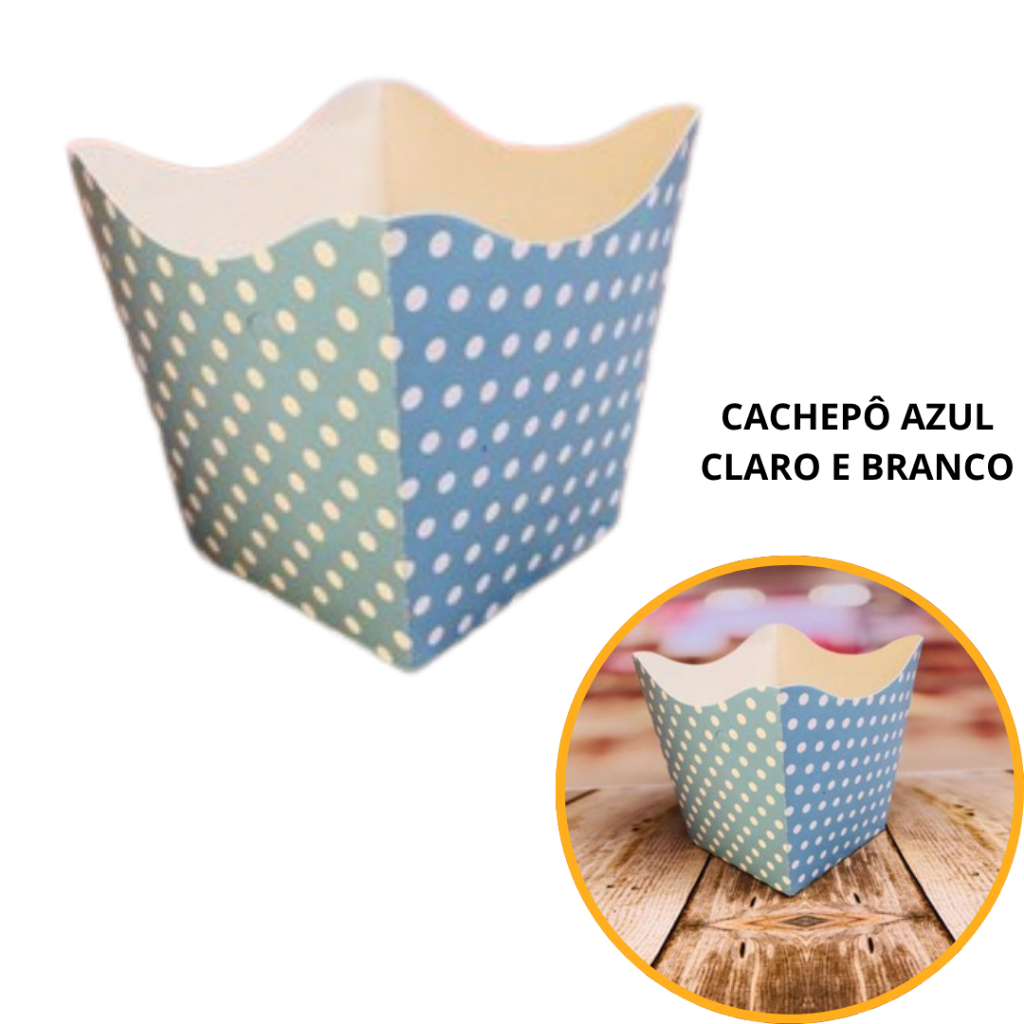 10~50 KIT CACHEPÔ FESTA POÁ AZUL CL/BRANCO 9X9X7CM VAZO DECORAÇÃO  2.19 ( NC TOYS CACHEPÔ ) em Oferta na Shopee