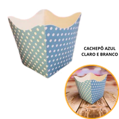 10~50 KIT CACHEPÔ FESTA POÁ AZUL CL/BRANCO 9X9X7CM VAZO DECORAÇÃO 2.19 ( NC TOYS CACHEPÔ )(CHOCO)