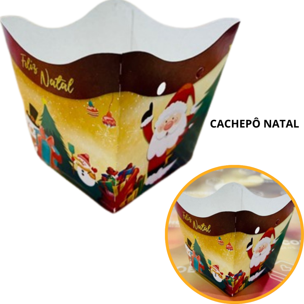 10~60 KIT CACHEPÔ FESTA NATAL 9X9X7CM VAZO DECORAÇÃO 87.11 ( NC TOYS CACHEPÔ )(CHOCO)