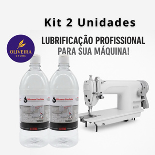 Kit 2 Unidades Óleo Branco Máquina de Costura Industrial e Doméstica 1 Litro Silicones Paulista em Oferta na Shopee
