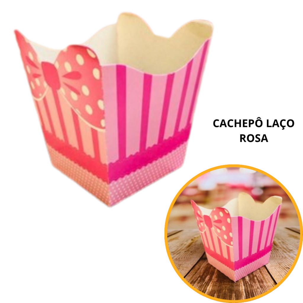 10~50 KIT CACHEPÔ FESTA LAÇO ROSA 9X9X7CM VAZO DECORAÇÃO 41.1 ( NC TOYS CACHEPÔ ) em Oferta na Shopee