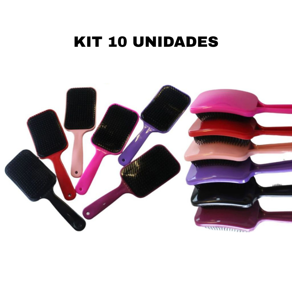 Kit Escova Raquete -Flex Anti Frizz - Para Desembaraçar Cabelos - Alta Qualidade