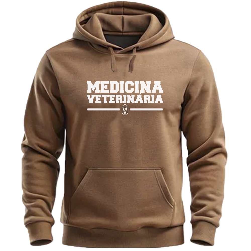 Moletom Curso Veterinaria Blusa de Frio Medicina Veterinaria Canguru Algodão Flanelado Varias Cores