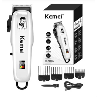 Máquina de Cortar Cabelo Kemei KM-809A - Cortador de Cabelo Branco Sem Fio com Alta Performance e Conforto em Oferta na Shopee