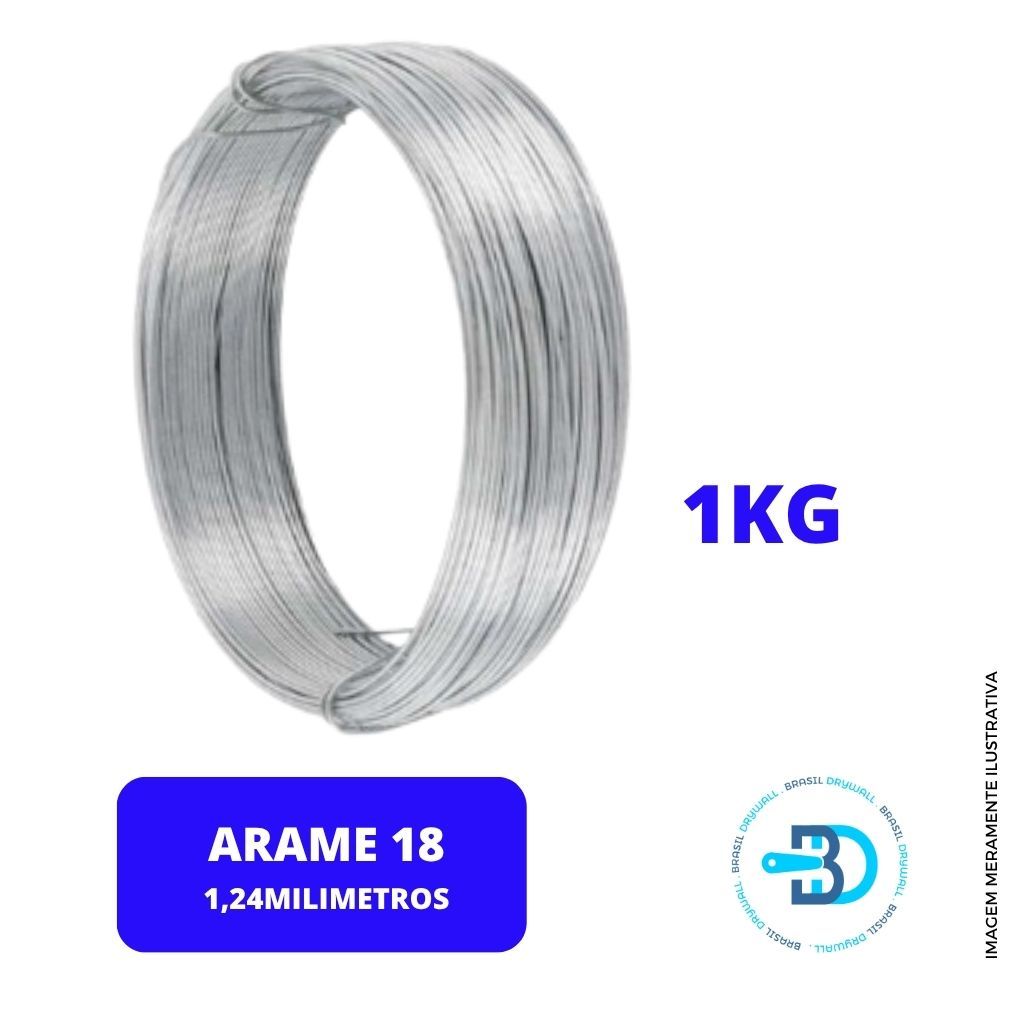 Arame Galvanizado 18 (1,24) artesanato, Forro Drywall, plaquinha, construção 1kg aprox 100m