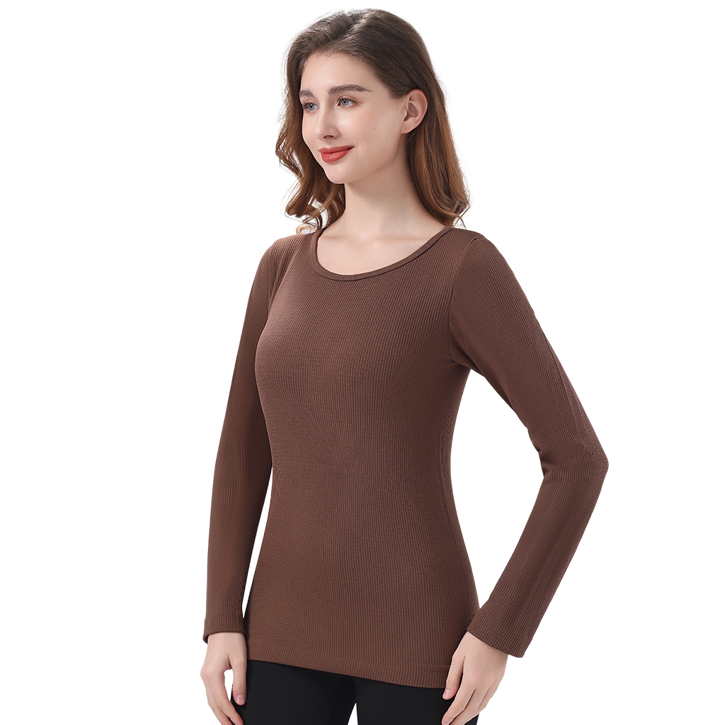 Z&D Lingerie Blusa Termica feminina Segunda Pele Térmica Manga Longa com Proteção tamanho único listrada lmny03