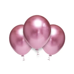 25 Unid Balão 5 Pol ROSA Metalizado Bexiga Cromado (CHOCO)