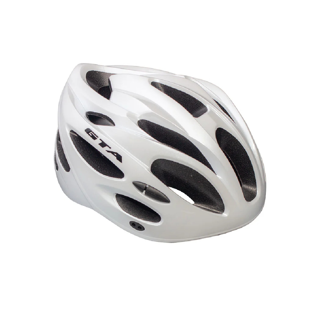 Capacete inmold mtb start 58/62 20 furos branco perolizado com sinalizador