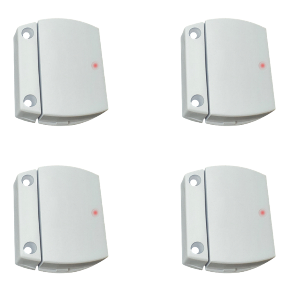 Kit 4 Sensores Magneticos sem fio Portas e Janelas para Centrais de alarme 433mhz