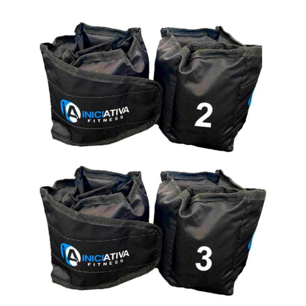 KIt Caneleira 2kg + 3kg em Nylon Reforçado Tornozeleira Treino Casa Academia Gym Peso de Perna