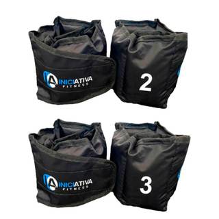 KIt Caneleira 2kg + 3kg em Nylon Reforçado Tornozeleira Treino Casa Academia Gym Peso de Perna
