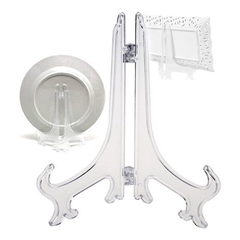 Kit 10 Suportes Para Pratos E Azulejos Quadros 7cm/13cm/17,5cm/22cm Acrílico Transparente em Oferta na Shopee