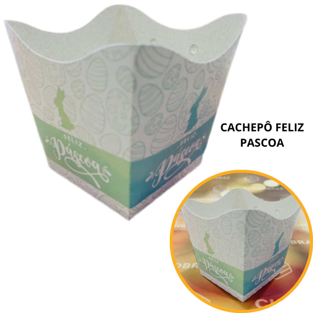10~50 KIT CACHEPÔ FESTA FELIZ PÁSCOA 9X9X7CM VAZO DECORAÇÃO 105.9 ( NC TOYS CACHEPÔ ) (CHOCO)