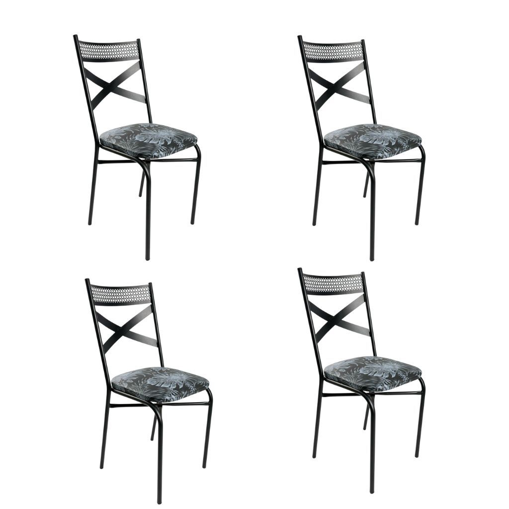 Cadeira Para Sala de Jantar  Cozinha Buffet Ferro Estofado Linha Luxo Resistente Encosto Confortável em Oferta na Shopee