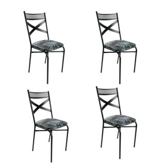 Cadeira Para Sala de Jantar  Cozinha Buffet Ferro Estofado Linha Luxo Resistente Encosto Confortável em Oferta na Shopee