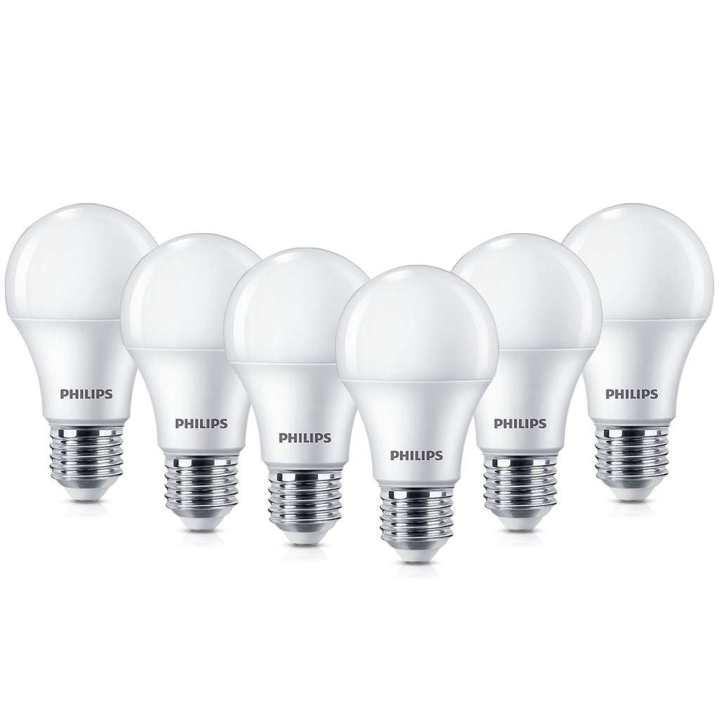 Kit 6 Lâmpadas Led Bulbo A55 9w Bivolt E27 3000K Philips em Oferta na Shopee