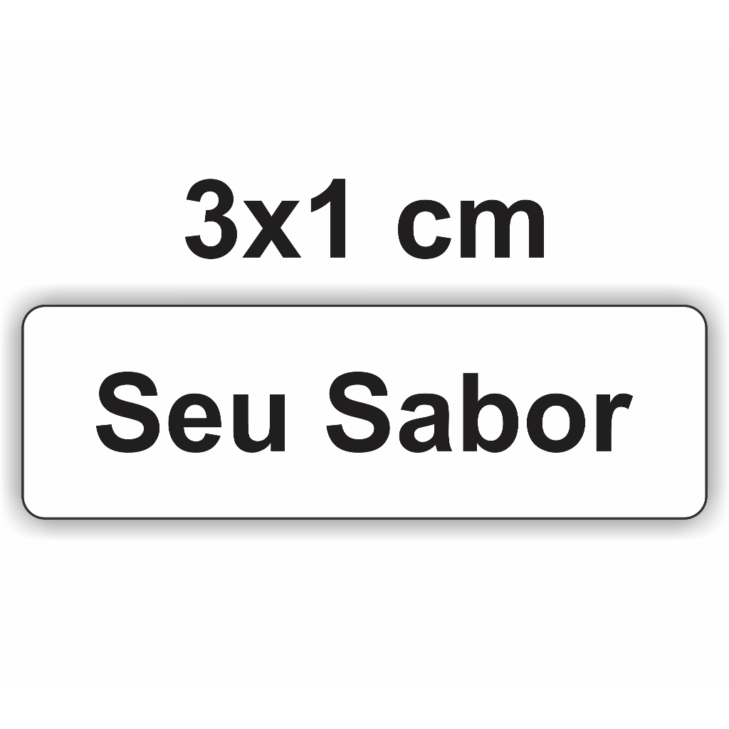 1000 Etiquetas 3x1cm - Vinil com nome dos sabores