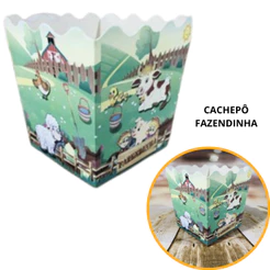 10~50 KIT CACHEPÔ 9X9X7 CM TEMA FESTA FAZENDINHA ( TEMA FESTA ) (CHOCO)