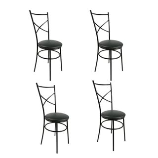 Kit 1/2/4 Cadeiras Salão de Festas Sala de Jantar Buffet Encosto Alto Preto Fosco Estofado Confortável em Oferta na Shopee