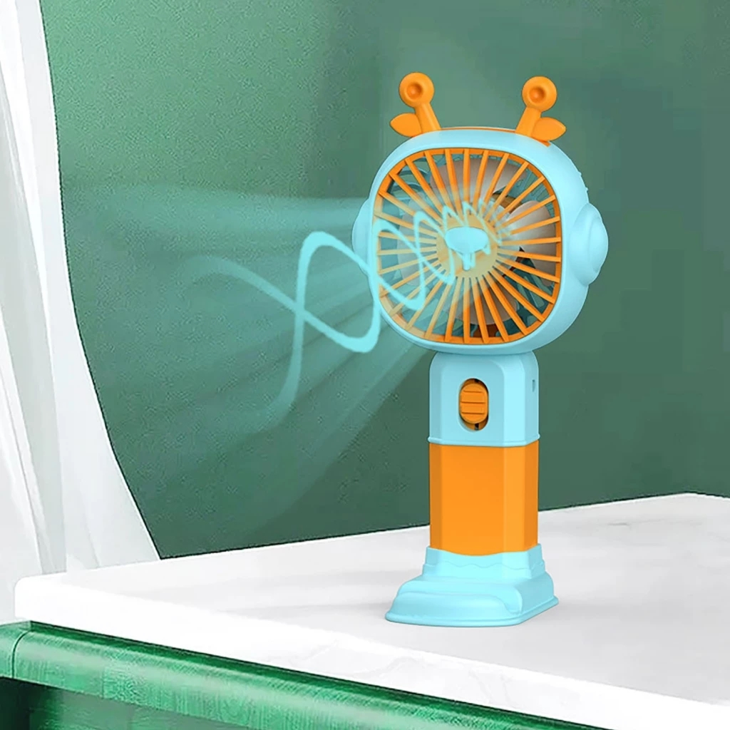 Mini Ventilador Portátil De Mão ou mesa com base e bateria recarregável - COD 76052