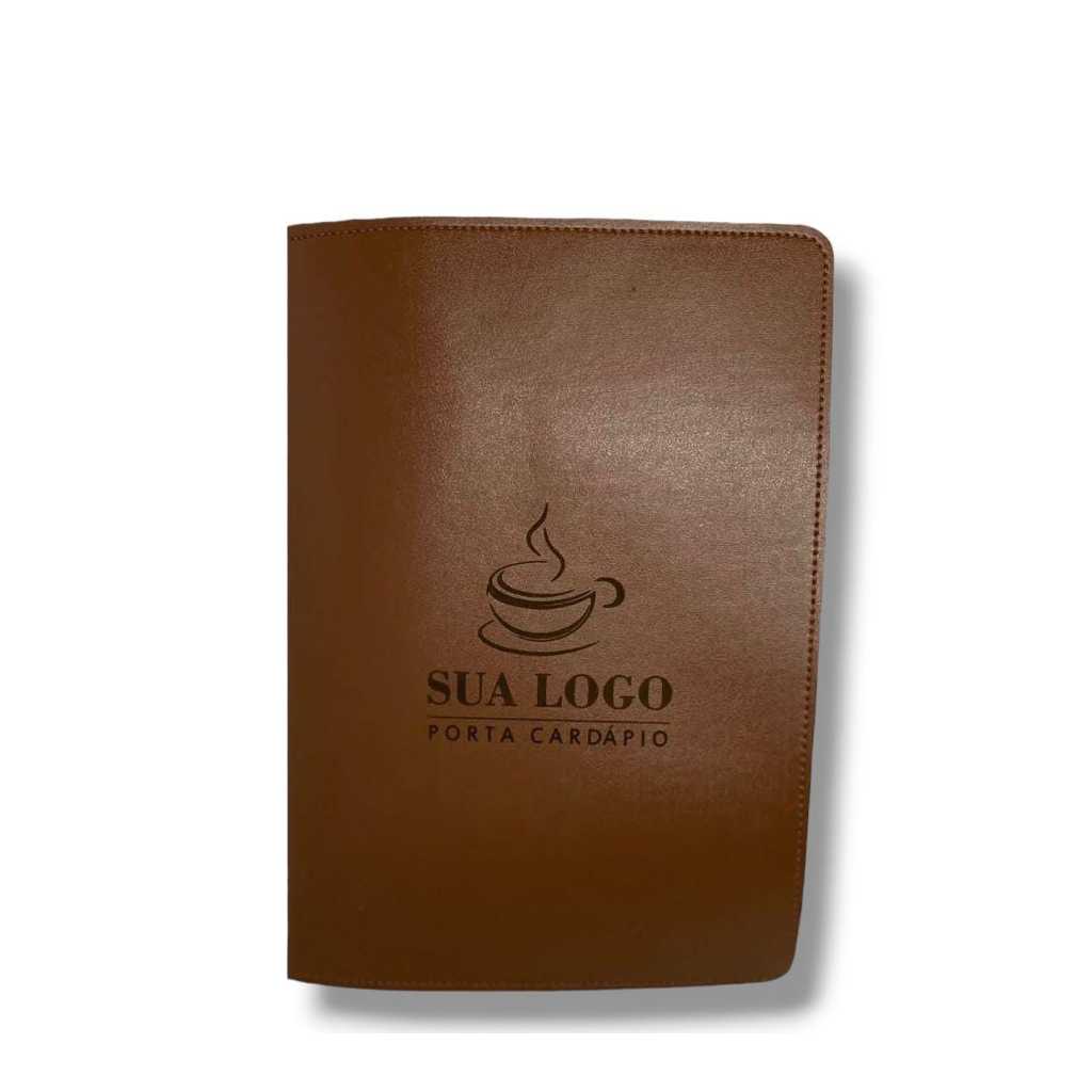 20 capas de cardápio em courino para folha A5 personalizados
