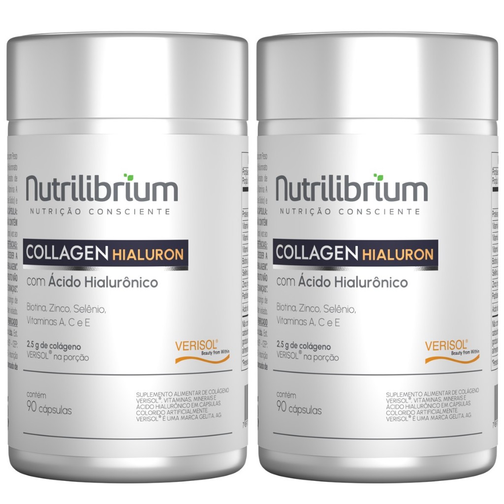 Kit 2x Colágeno Verisol Com Ácido Hialurônico 180 Cápsulas Nutrilibrium