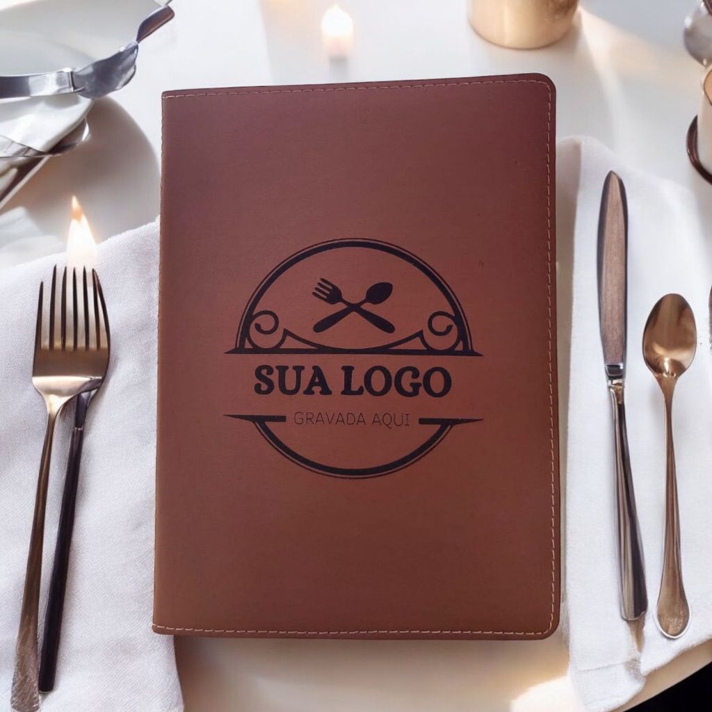 5 unidades de porta cardapio para folha A4 personalizados com logo do seu restaurante