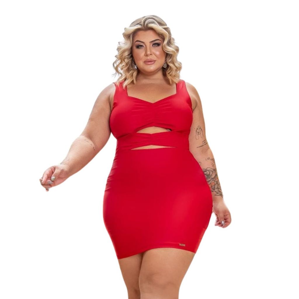 Vestido De Festa Paty Feminino Plus Size Poliamida Com Alça em Oferta na Shopee