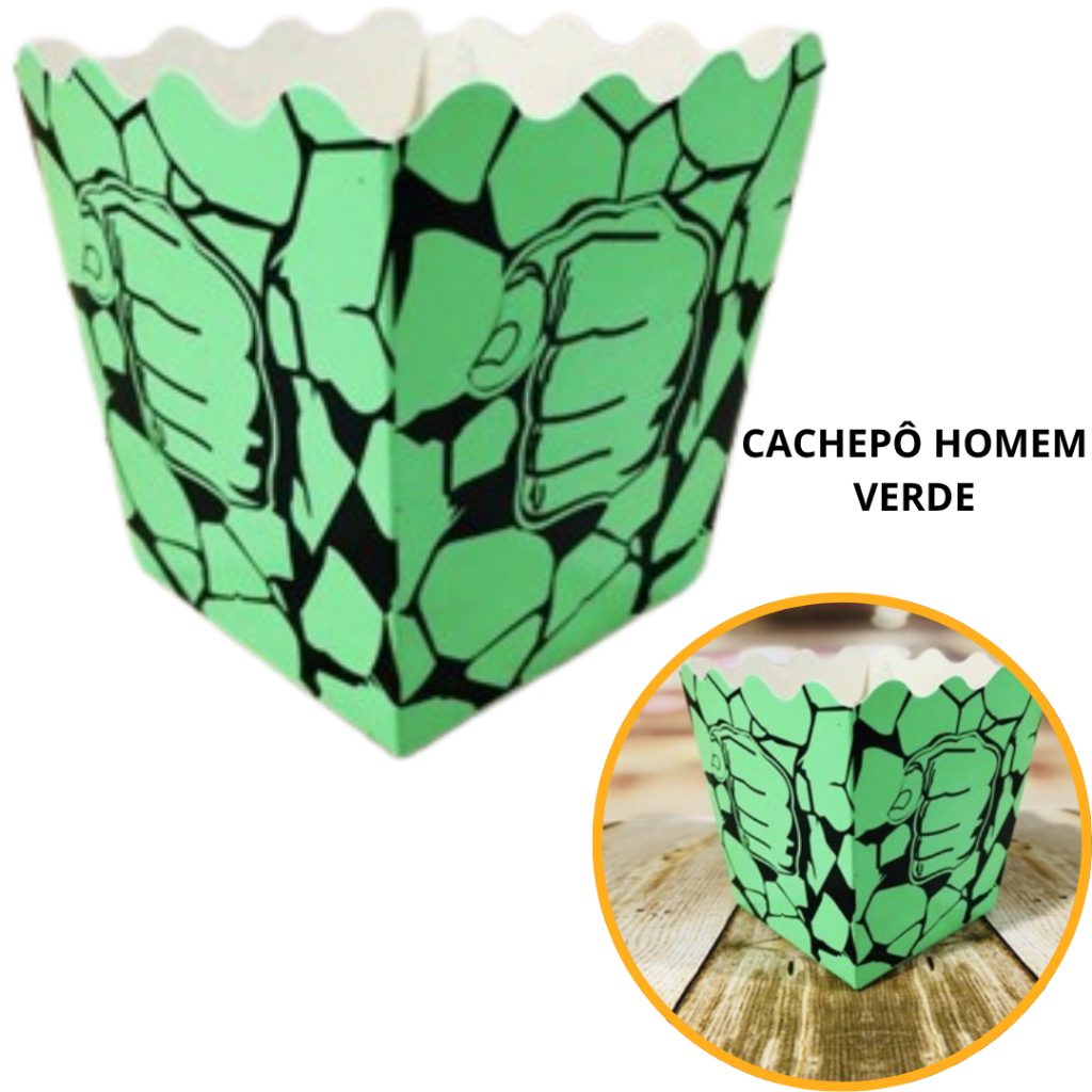 10~60 KIT CACHEPÔ FESTA DECORAÇÃO HULK VINGADORES HOMEM VERDE em Oferta na Shopee