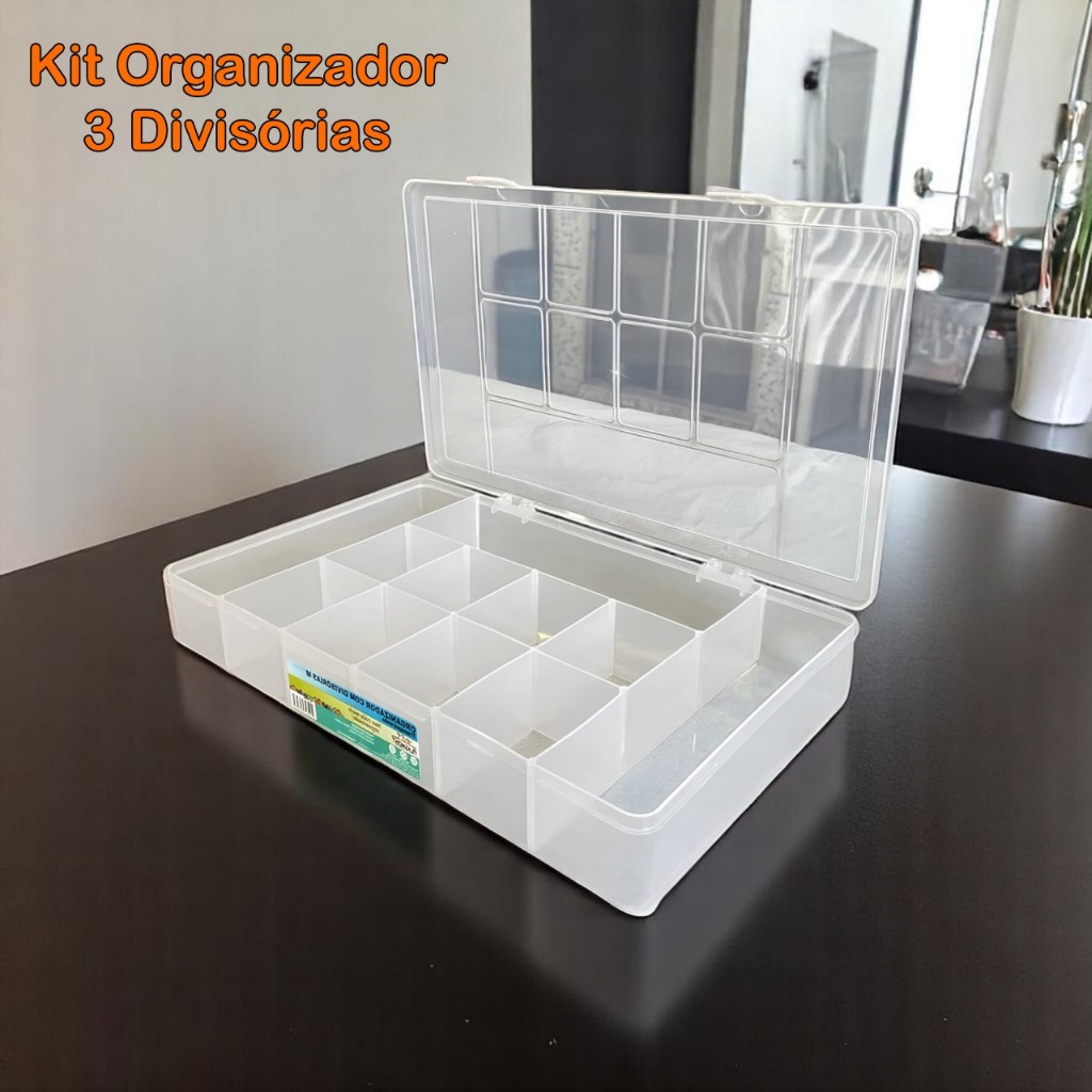 Estojo Box com 3 Divisórias: Onde Comprar | BuscaProdutos