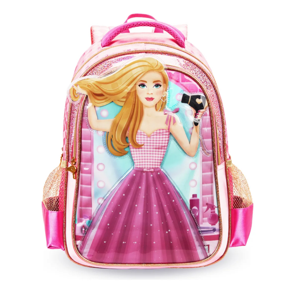 Mochila Denlex Escolar Infantil Feminina Costa Princesa Barbie 2025