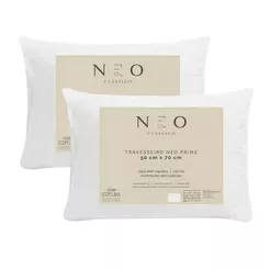 Camesa - Kit 2 Travesseiro Neo Prime Ecopluma 233 Fios 50x70cm – Macio, Lavável e Antialérgico