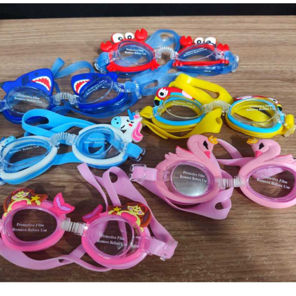 Óculos De Natação Infantil Criança Piscina Anti Embaçamento divertido praia natação proteção ouvido personagens animais